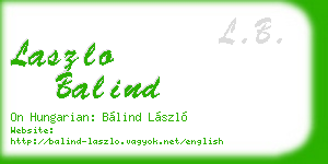laszlo balind business card