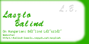 laszlo balind business card